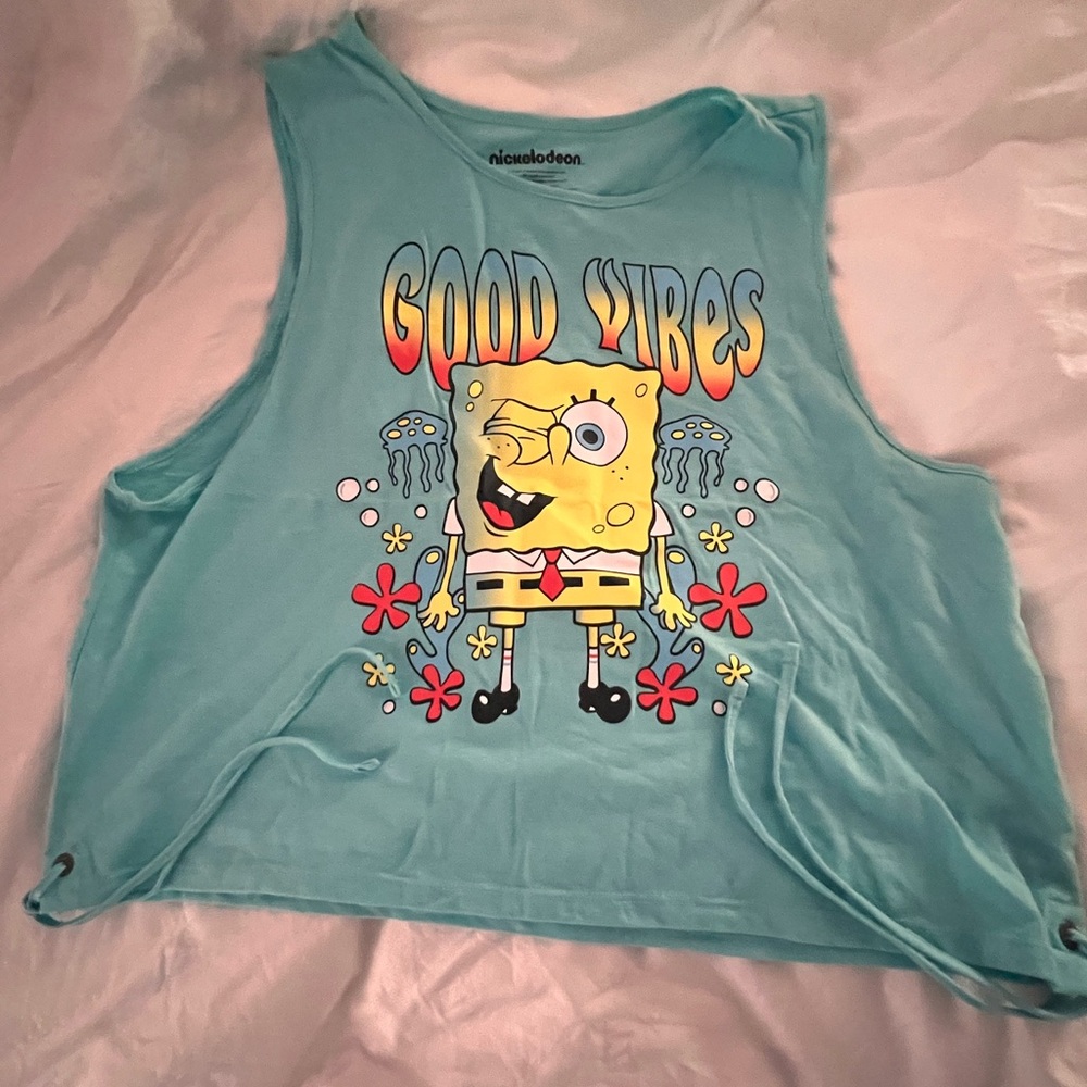 Nickelodeon brand sleeveless SpongeBob shirt. Turquoise/teal. Size XXL